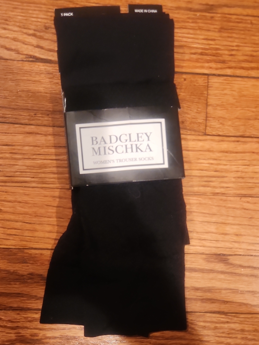 Badgley Mischka Black Women's Trouser Socks - 3 Pack